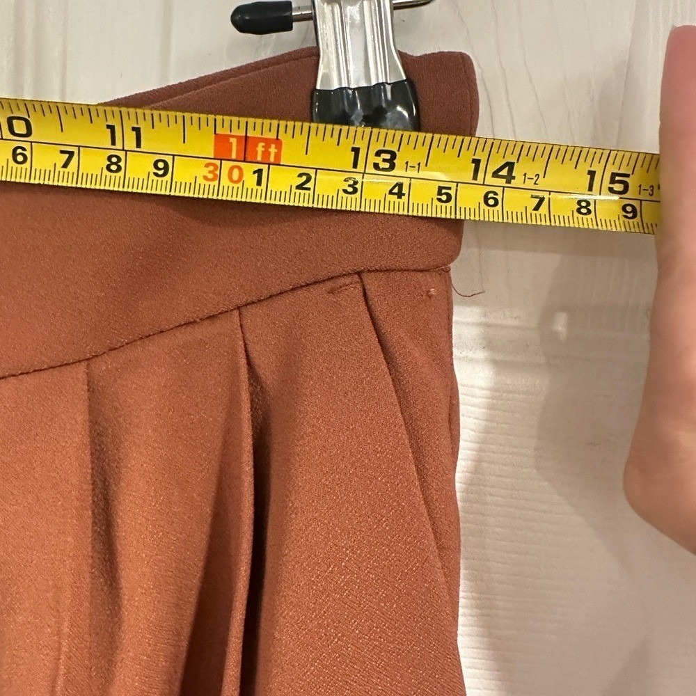 Express Terracotta Pleated Trousers | Women's Size 2 | High-Waist Dress Pants - Picture 3 of 6